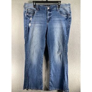 STS Blue Jeans Women's‎ 34  Blue Jennifer High Rise Mini Flare Distressed